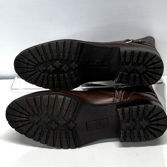 Anne Klein i Flex Clayton Brown Leather Boots Womens Size 9M Side Zip Lug sole - Picture 8 of 9